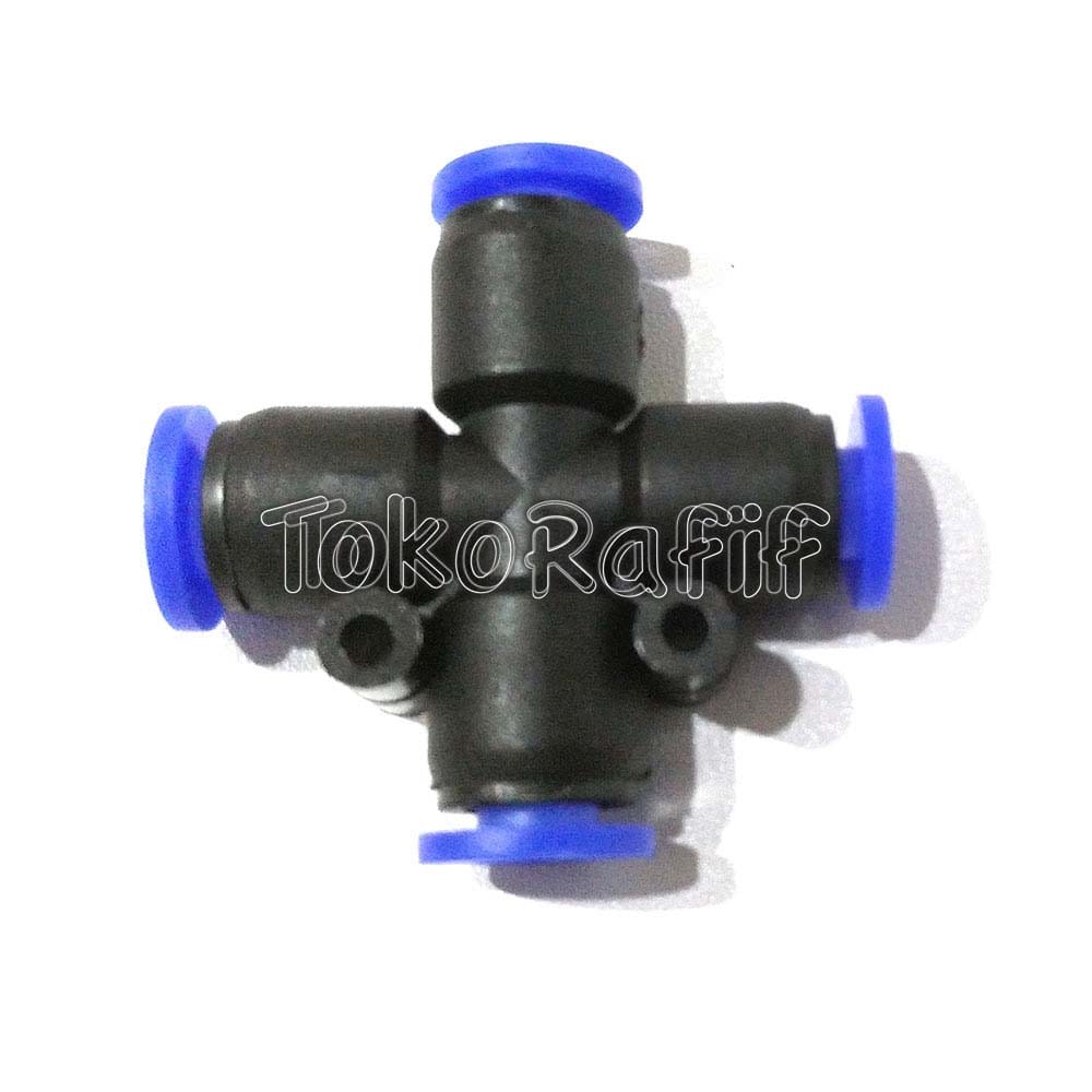 Fitting Pneumatic Cross 6mm Quick Joint  Nepel Cross Slip 4-way