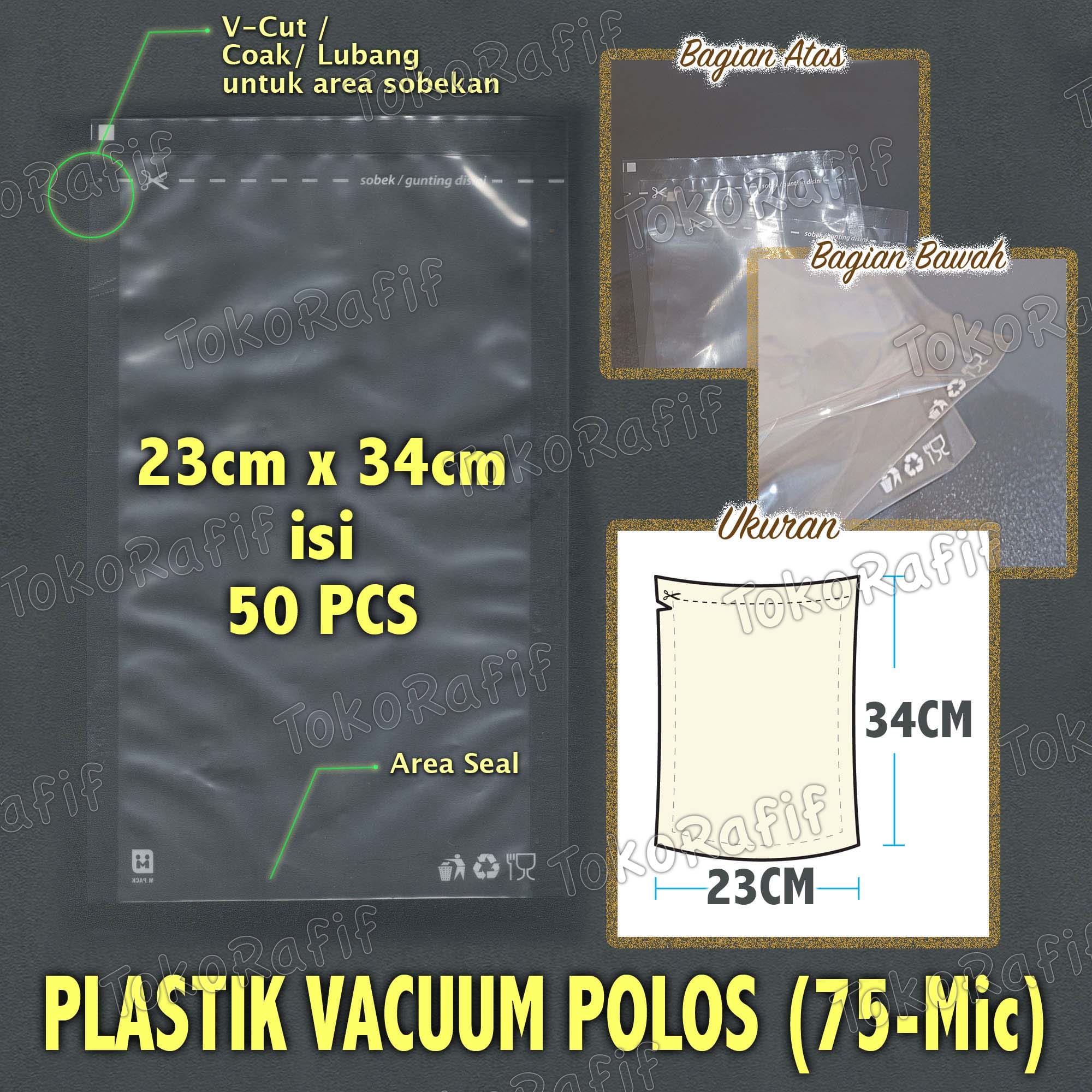 [50PCS] Plastik Vakum 23x34 Kemasan Vacuum Bag Polos Food Grade