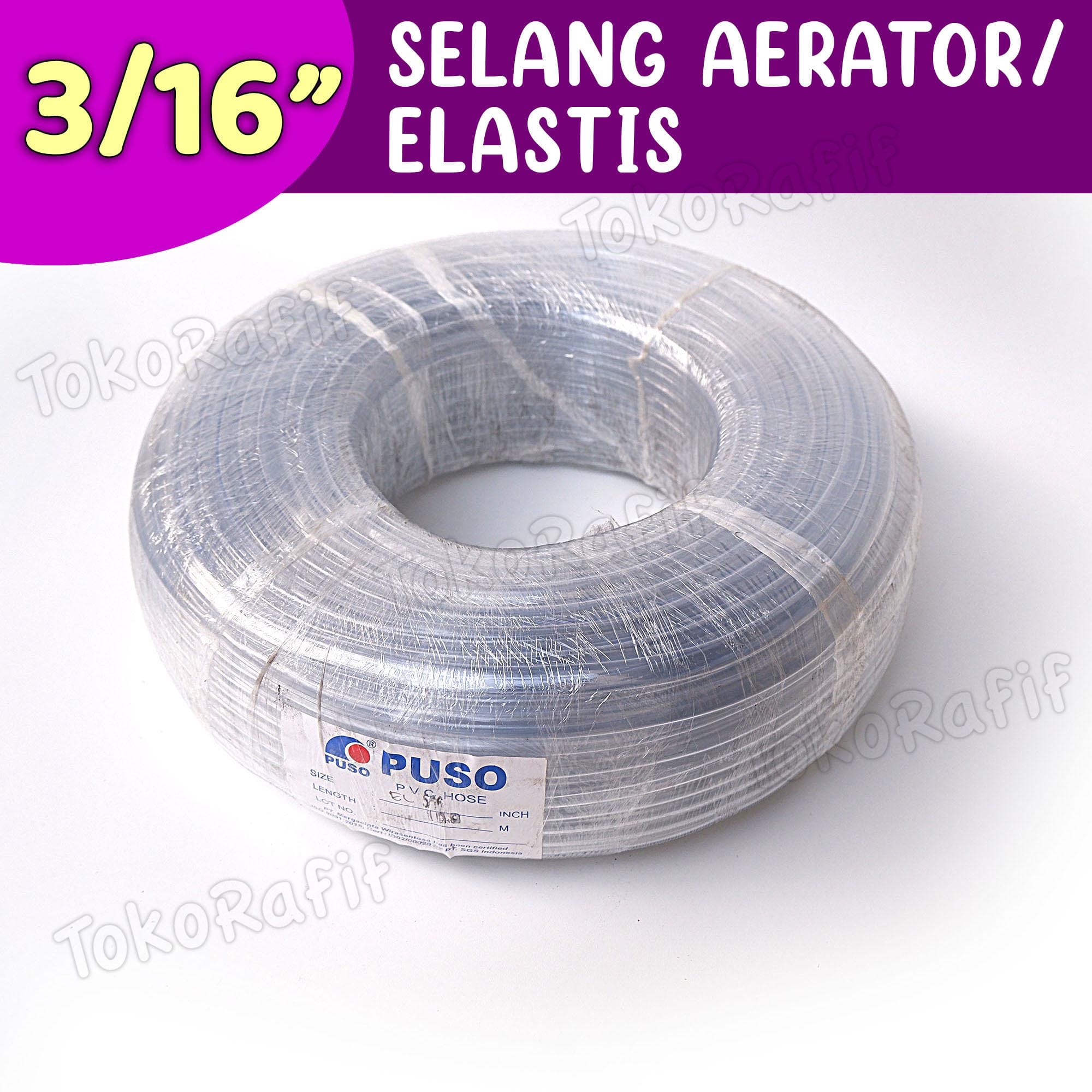 Selang Aerator 3/16 Merk PUSO 1 Roll (100-Meter)