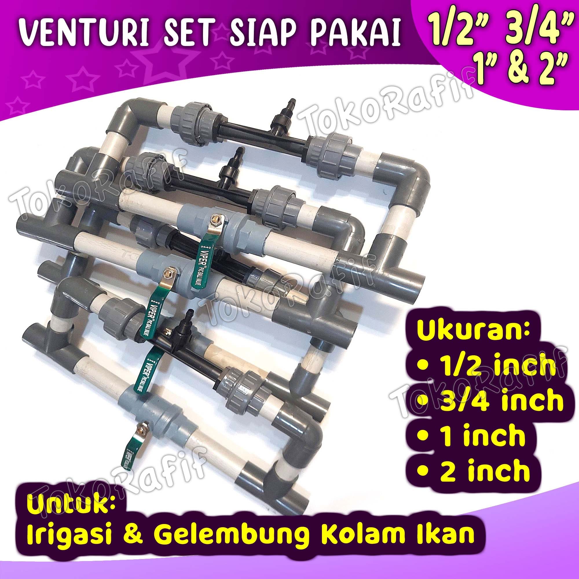Venturi Injector Lengkap 1/2" 3/4" 1" untuk aerator kolam dan pertanian