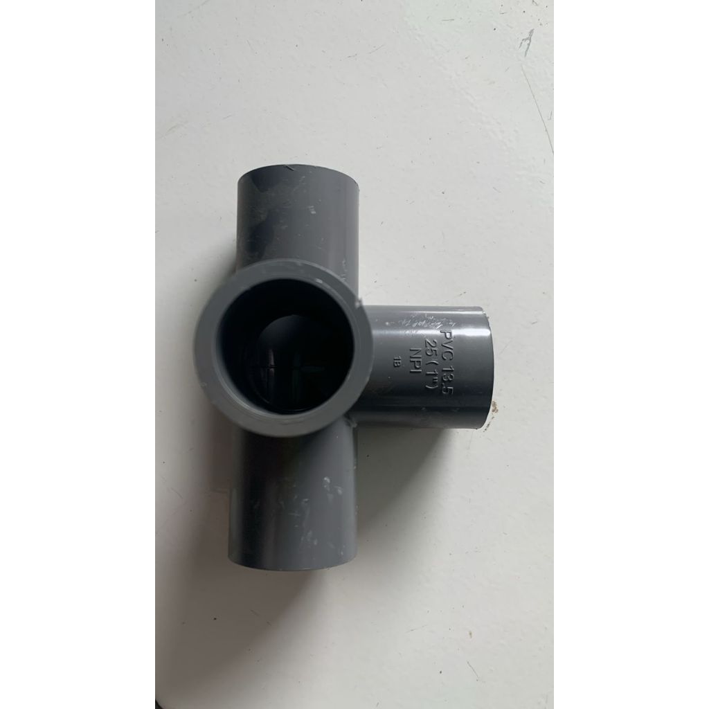 Fitting Pipa PVC 1 inch, 3 Way, 4 Way, 5 Way, Knee, Tee, Sok Polos - 4 Way 1-inch SCG