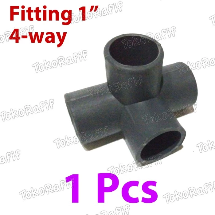 Fitting Pipa PVC 1-inch, 3 Way, 4 Way, 5 Way, Knee, Tee - 4-way