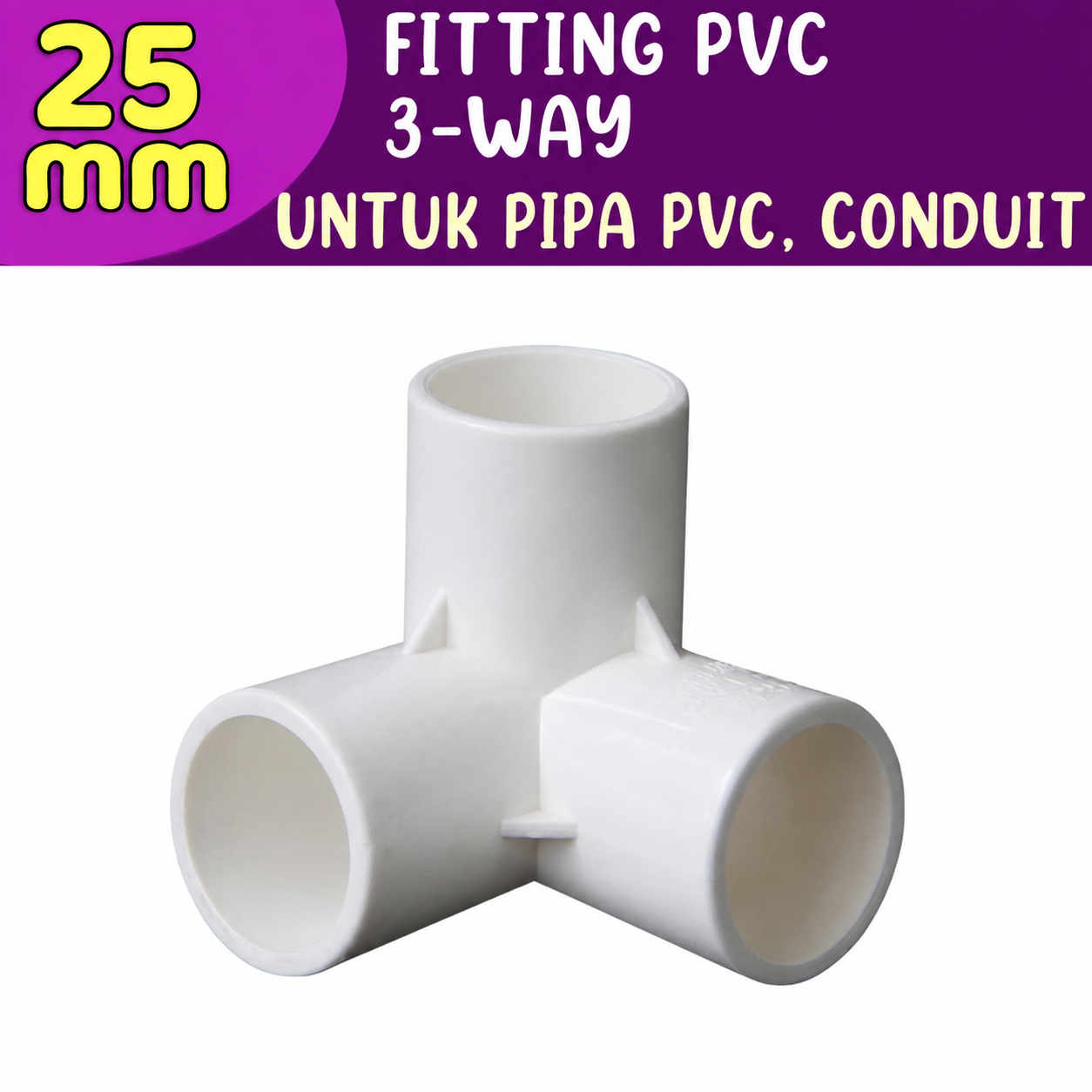 Fitting Pipa Conduit 25mm dan Pipa Listrik Boss - 3-way