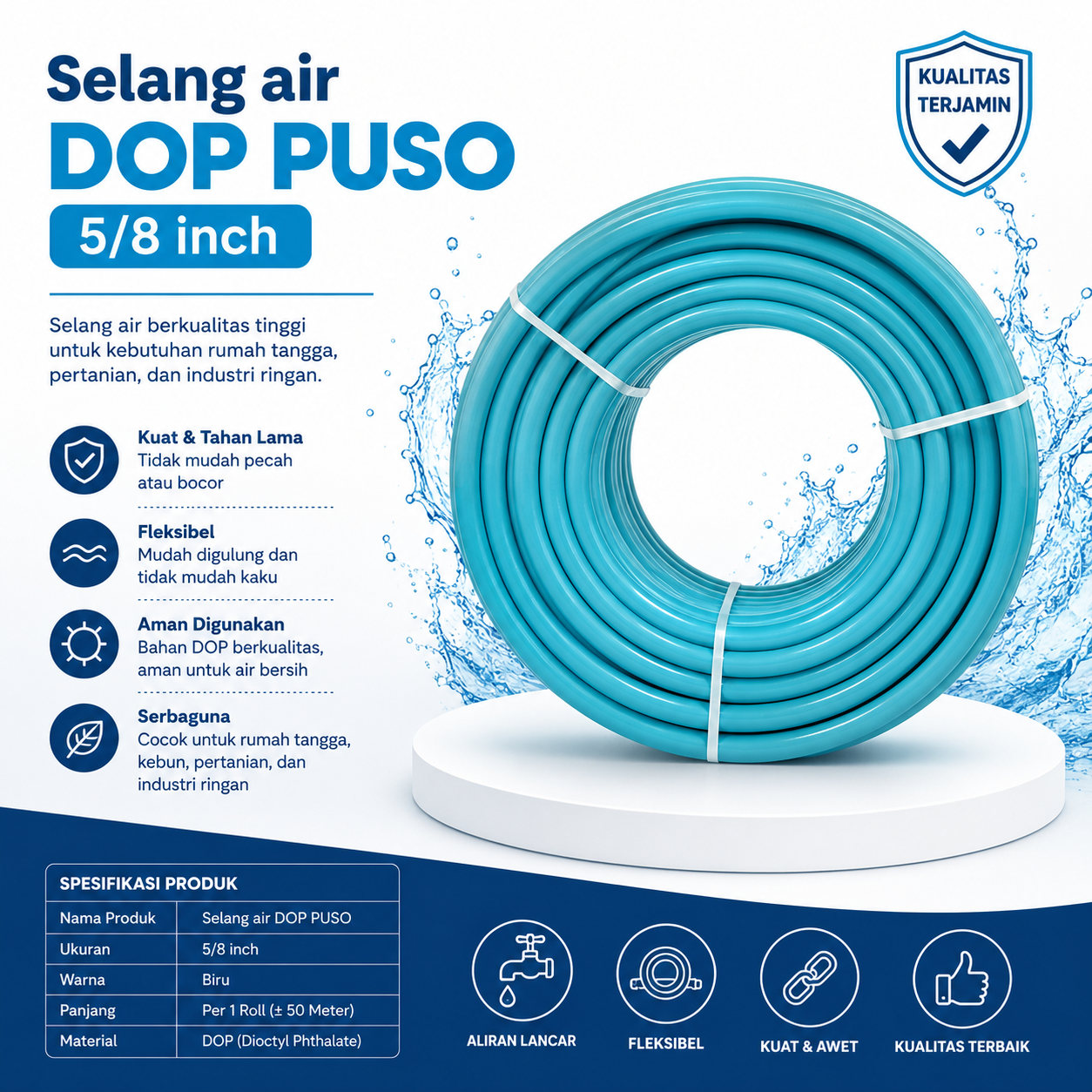 Selang air DOP PUSO 5/8 inch