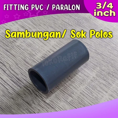 Fitting Pipa PVC 3/4 inch, 3 Way, 4 Way, Knee, Tee Abu-abu - sambung