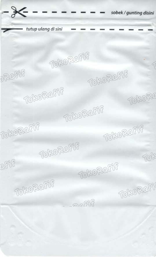 Isi 100PCS-Kemasan 250gr-13x20.5cm Standing Pouch Zipper AluFoil Kemasan Pouch Doff - Putih-Doff