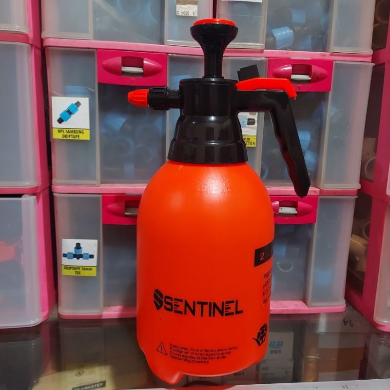 Botol Sprayer 2 Liter Pompa Manual - Botol Orange