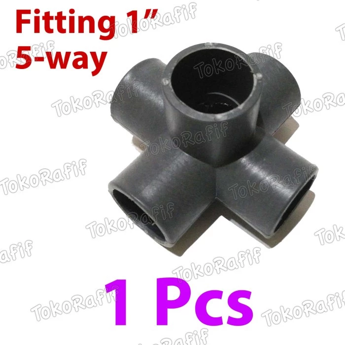 Fitting Pipa PVC 1-inch, 3 Way, 4 Way, 5 Way, Knee, Tee - 5-way
